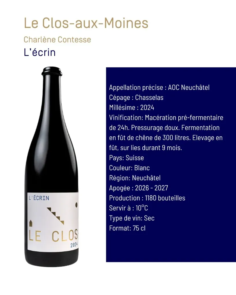 Le Clos-aux-Moines - L'écrin 75 cl 2024 - 11.5%
